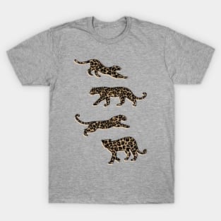 Leopard Shapes Pattern on Green T-Shirt